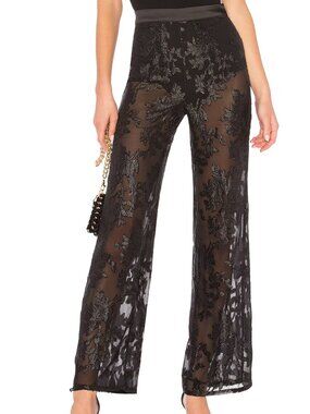 LPA Pant 592 Mesh see through floral shimmer